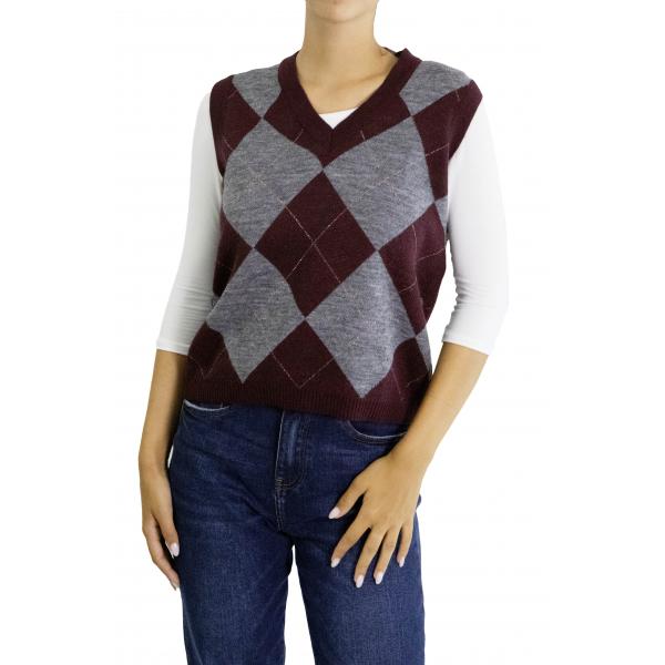 Gilet avvitato fantasia 
